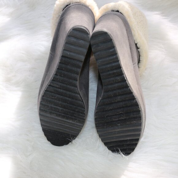 JustFab Cameron Sherpa Bootie – Magnet Grey with White Fur 🤍 - Picture 6 of 10